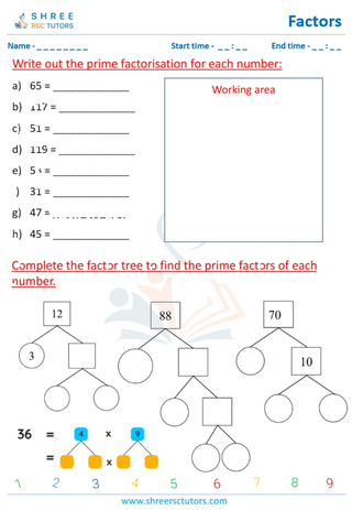 Complete The Prime Factor Tree (8)