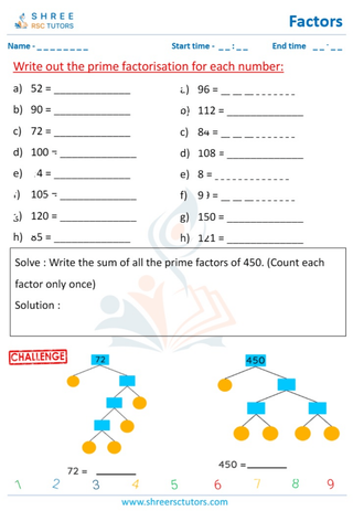 Complete The Prime Factor Tree (1)