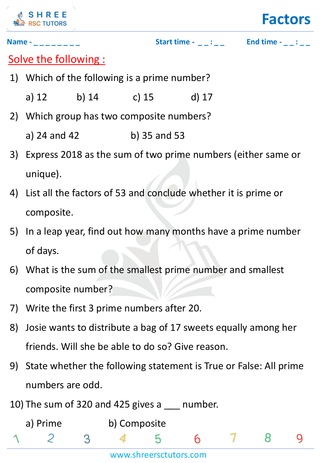 Identifying Prime And Composite Numbers (5)