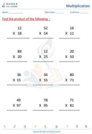 Multiplication Drill 2 Digit Times   2 Digit (5)