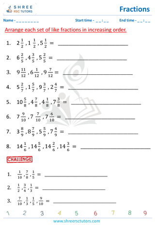 Ascending Order (3 Terms   Unlike Fractions) (1)