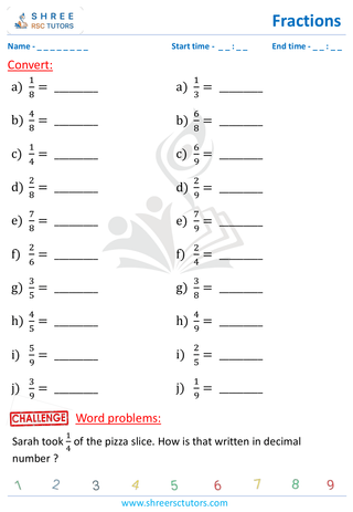Converting Fractions To Decimals (basic) (4)