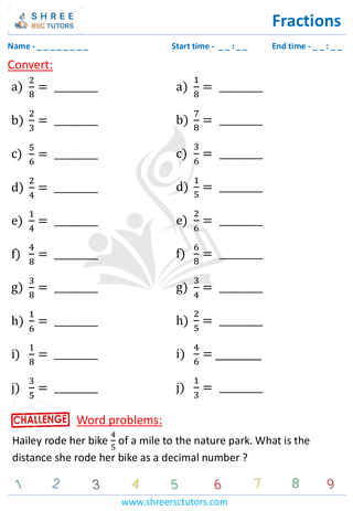 Converting Fractions To Decimals (basic) (3)