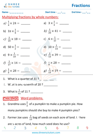 Multiplying Fractions By Whole Numbers. (3)