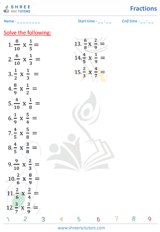 Multiplying Fractions By Whole Numbers. (8)