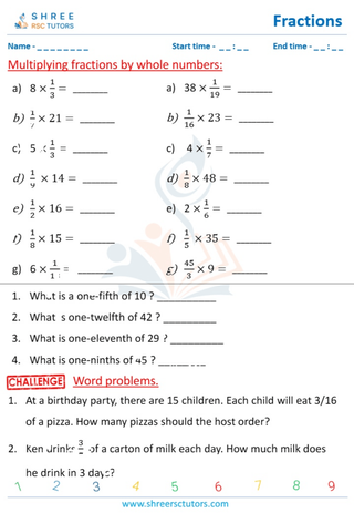 Multiplying Fractions By Whole Numbers. (2)
