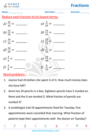 Simplify The Fractions (6)