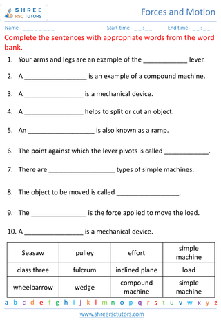 Understanding Motion And Simple Machines 1