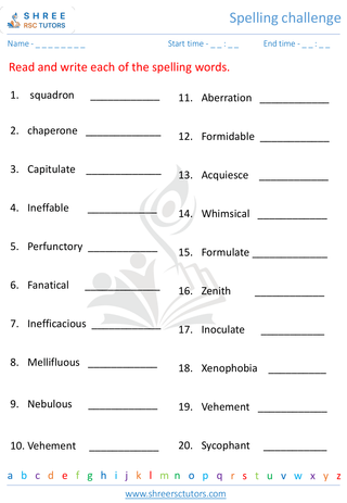 Spelling Challenge 7