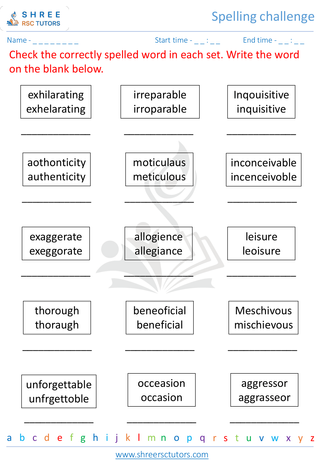 Spelling Challenge 1