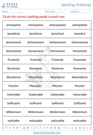Spelling Challenge 4