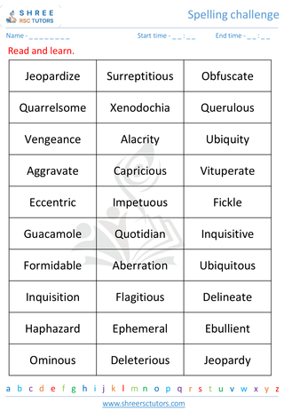Spelling Challenge 10