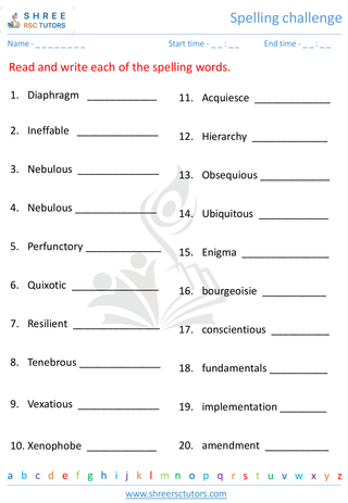 Spelling Challenge 6