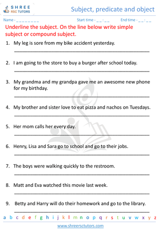 Subject, Predicate Object 1