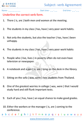 Subject Verb Agreement 6