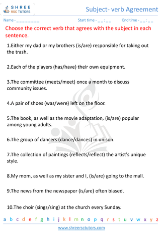 Subject Verb Agreement 5