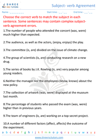 Subject Verb Agreement 9