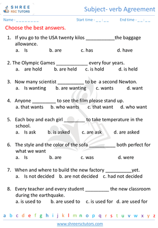 Subject Verb Agreement 4