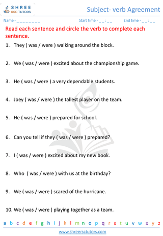 Subject Verb Agreement 7