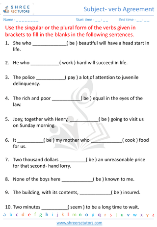 Subject Verb Agreement 3