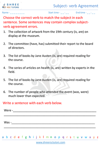 Subject Verb Agreement 10