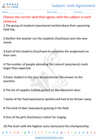 Subject Verb Agreement 2