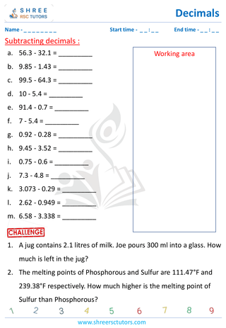 Subtracting Decimals (4)