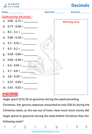Subtracting Decimals (1)
