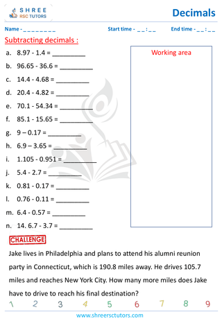 Subtracting Decimals (5)