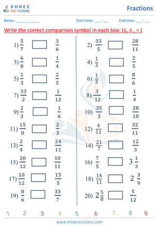 Comparing Fractions (7)