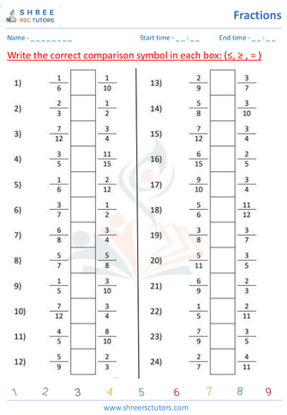 Comparing Fractions (5)