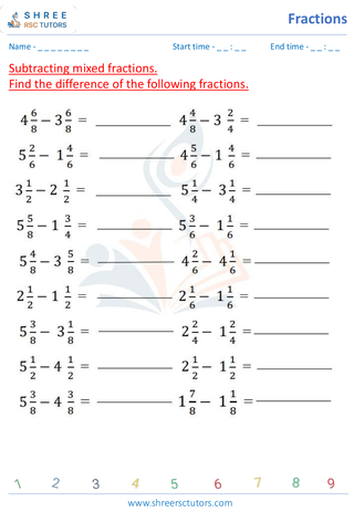 Subtraction Of Mixed Fraction (1)