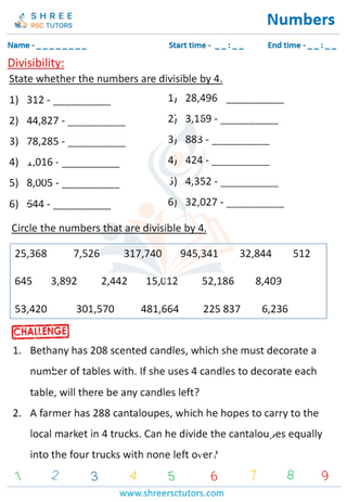 Divisibility Test 2,3,4,5,6,8,9,10,11 (8)
