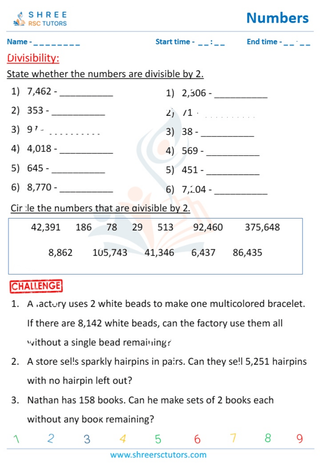 Divisibility Test 2,3,4,5,6,8,9,10,11 (9)