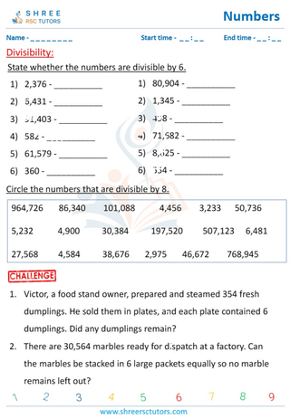 Divisibility Test 2,3,4,5,6,8,9,10,11 (10)