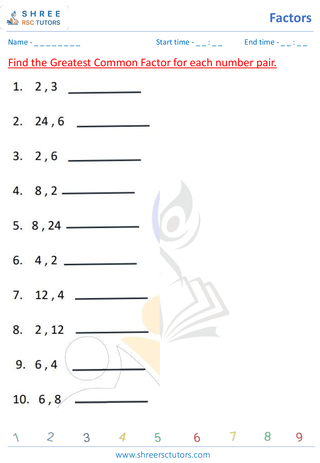 Greatest Common Factors (1)