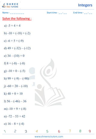 Addition And Subtraction Of Integers (5)
