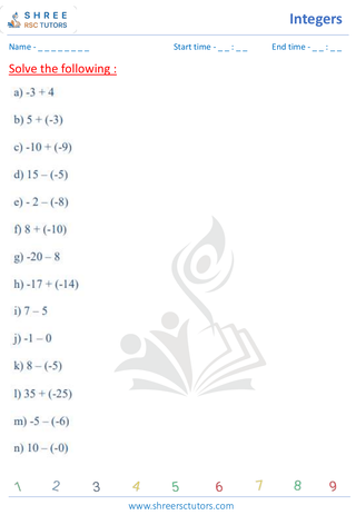 Addition And Subtraction Of Integers (4)