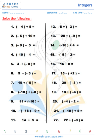 Addition And Subtraction Of Integers (3)