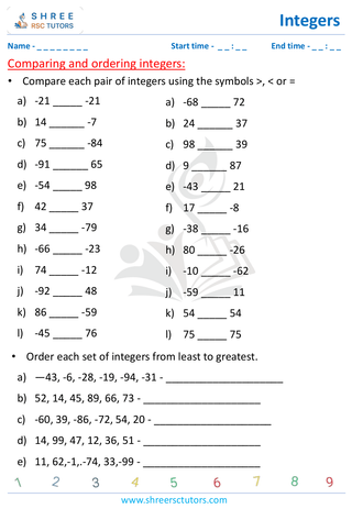 Comparing And Ordering Integers (4)