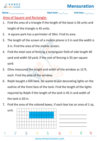 Area Of A Rectangle And A Square (2)