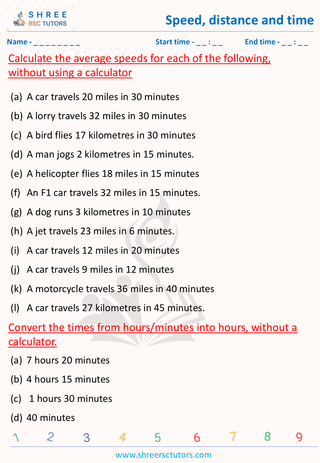 Finding Speed, Distance And Time (3)