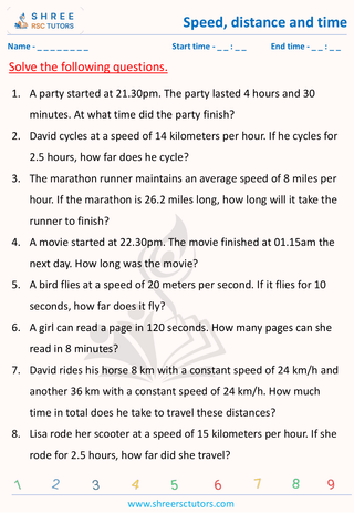Speed, Distance And Time Word Problems (2)