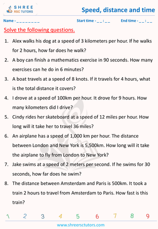 Speed, Distance And Time Word Problems (7)
