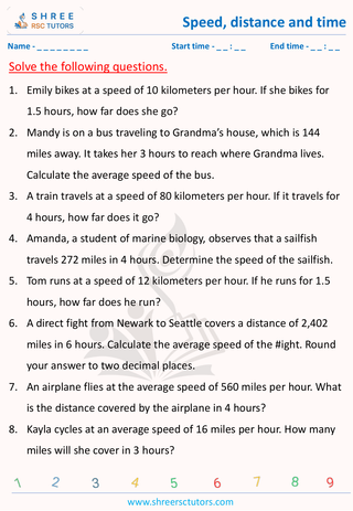 Speed, Distance And Time Word Problems (1)