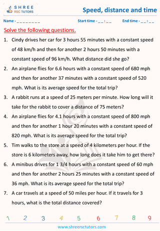 Speed, Distance And Time Word Problems (10)