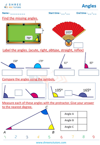 Measure Of Angles And Type Of Angles & Vertex, Arm, Interior And Exterior Of An Angle (1)