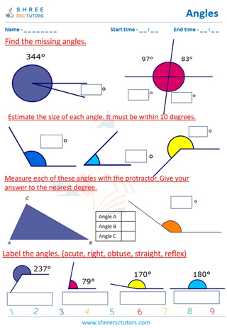 Measure Of Angles And Type Of Angles & Vertex, Arm, Interior And Exterior Of An Angle (4)