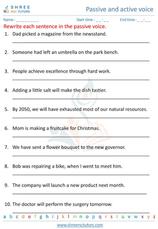 Active & Passive Voice 10