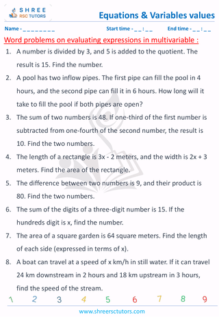 Evaluating Expressions In Multivariable (8)